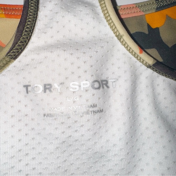 TORY SPORT Sports Bra Printed Floral Racerback Sz Large - Picture 10 of 11